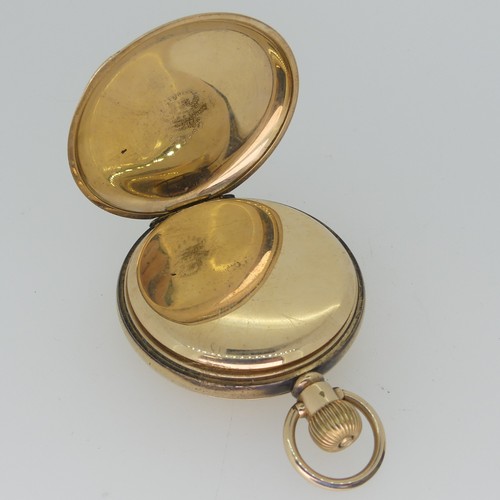 286 - A gold plated hunter Pocket Watch, the white enamel dial signed 'Elgin' with Roman Numerals and subs... 