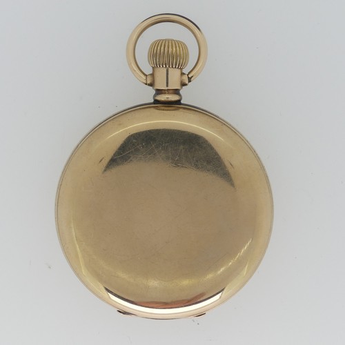 286 - A gold plated hunter Pocket Watch, the white enamel dial signed 'Elgin' with Roman Numerals and subs... 