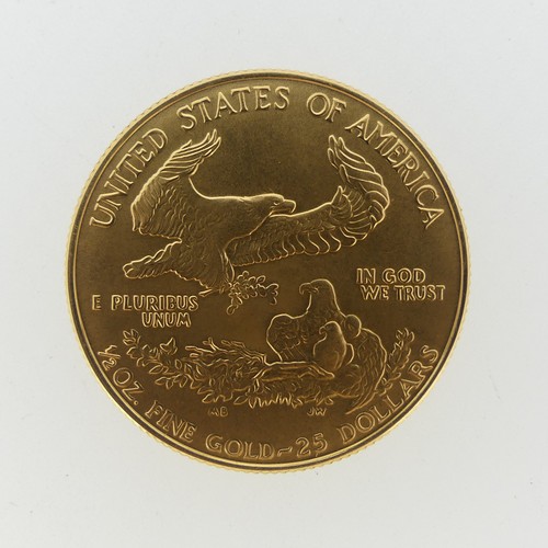 310 - A United Stated ½ oz fine gold 25 dollars Coin, dated 1986, 16.966g.