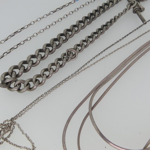 245 - A graduated silver Watch Chain, each link individually marked, with T-Bar and clip, together with a ... 