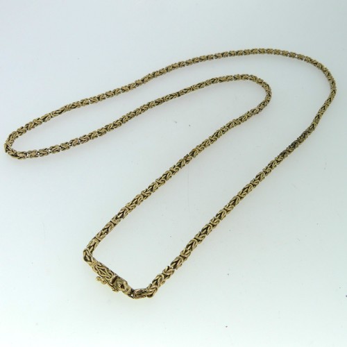 163 - A 9ct gold fancy link Chain, with London import marks for 1977, 2.85mm wide, 73cm long, 31.8g.... 