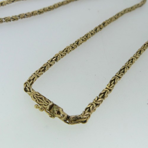 163 - A 9ct gold fancy link Chain, with London import marks for 1977, 2.85mm wide, 73cm long, 31.8g.... 