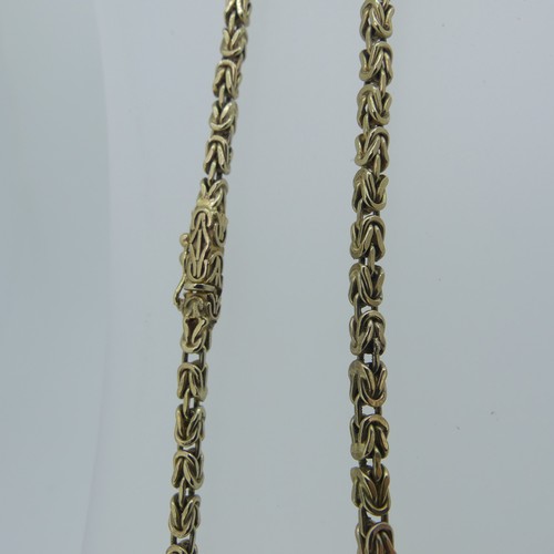 163 - A 9ct gold fancy link Chain, with London import marks for 1977, 2.85mm wide, 73cm long, 31.8g.... 