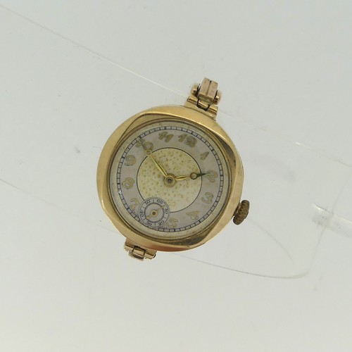 287 - A 9ct gold lady's Wristwatch, with Swiss 16-jewels movement, 25mm case diameter, on an expanding 9ct... 