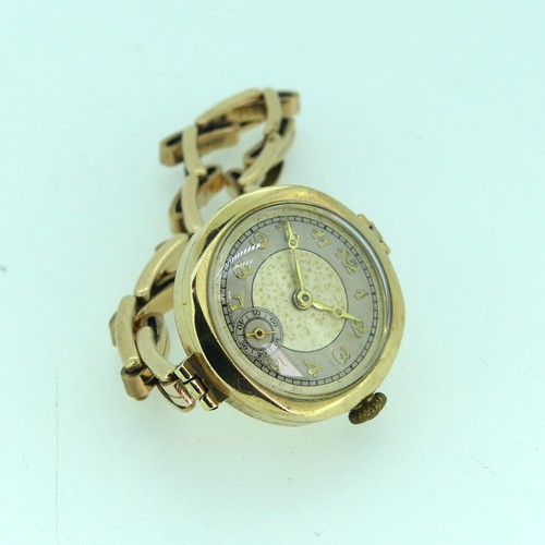 287 - A 9ct gold lady's Wristwatch, with Swiss 16-jewels movement, 25mm case diameter, on an expanding 9ct... 