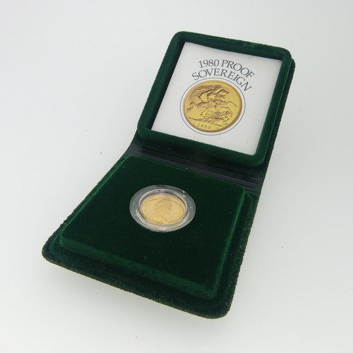 315 - An Elizabeth II gold Sovereign, dated 1980, in Royal Mint Proof presentation case with certificate.... 