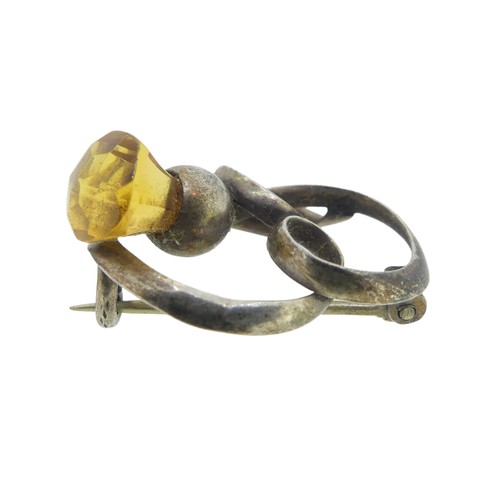 209 - Charles Horner; a George V silver scrolling Thistle Brooch, hallmarked Chester 1911, 26mm long.... 