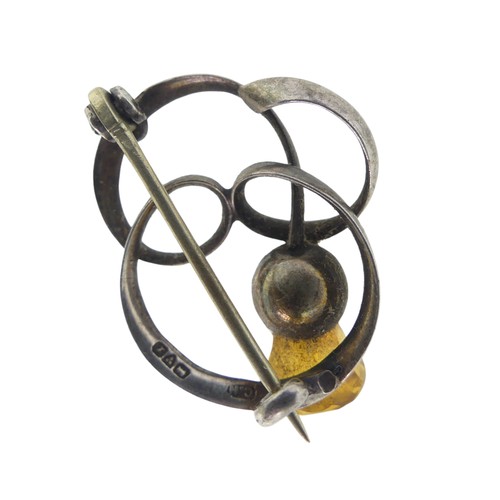 209 - Charles Horner; a George V silver scrolling Thistle Brooch, hallmarked Chester 1911, 26mm long.... 