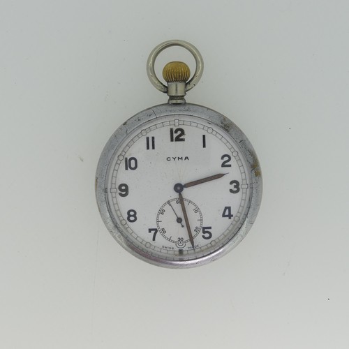 290 - A Majex military GSTP Pocket Watch, with white enamel dial subsidiary seconds dial, luminous hands a... 