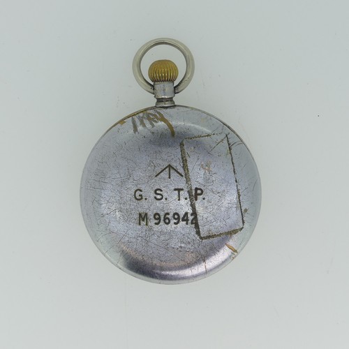 290 - A Majex military GSTP Pocket Watch, with white enamel dial subsidiary seconds dial, luminous hands a... 