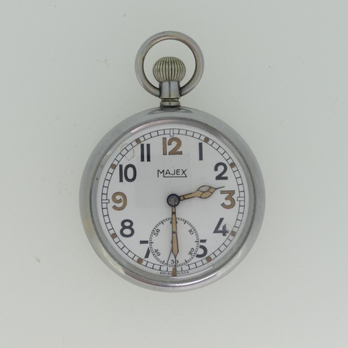 290 - A Majex military GSTP Pocket Watch, with white enamel dial subsidiary seconds dial, luminous hands a... 