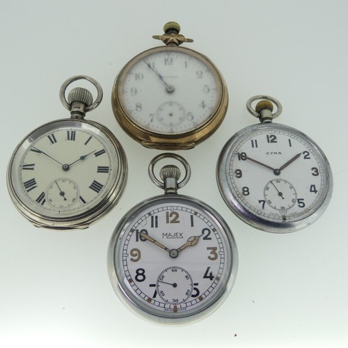 290 - A Majex military GSTP Pocket Watch, with white enamel dial subsidiary seconds dial, luminous hands a... 