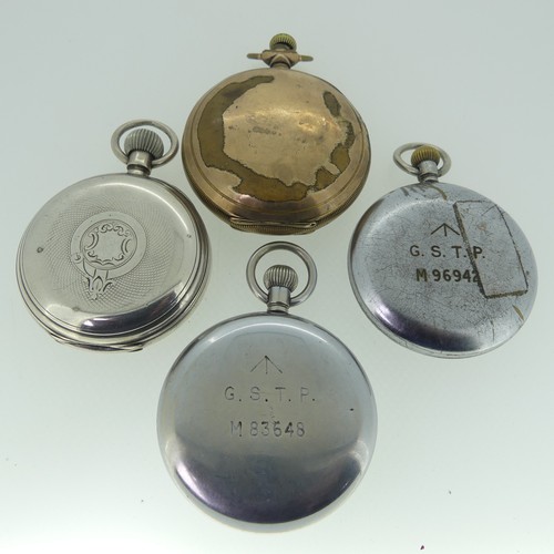 290 - A Majex military GSTP Pocket Watch, with white enamel dial subsidiary seconds dial, luminous hands a... 