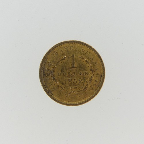 320 - A United States of America 1 Dollar gold Coin, dated 1852.