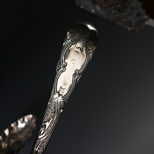 46 - A pair of George III silver 'Berry' Spoons, by Dorothy Langlands, hallmarked Newcastle, 1804, Old En... 