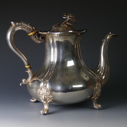 67 - A William IV silver Teapot, by John Watson & Son, hallmarked Sheffield, 1835, of lobed baluster ... 