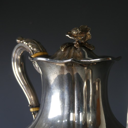 67 - A William IV silver Teapot, by John Watson & Son, hallmarked Sheffield, 1835, of lobed baluster ... 