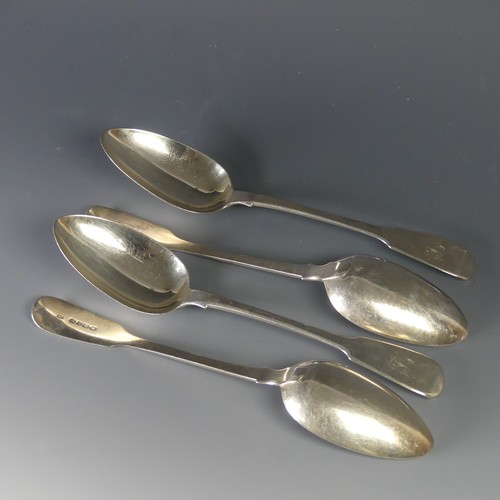 71 - A set of four George IV silver Table Spoons, by Randall Chatterton, hallmarked London, 1826, fiddle ... 