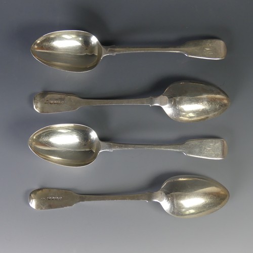 71 - A set of four George IV silver Table Spoons, by Randall Chatterton, hallmarked London, 1826, fiddle ... 