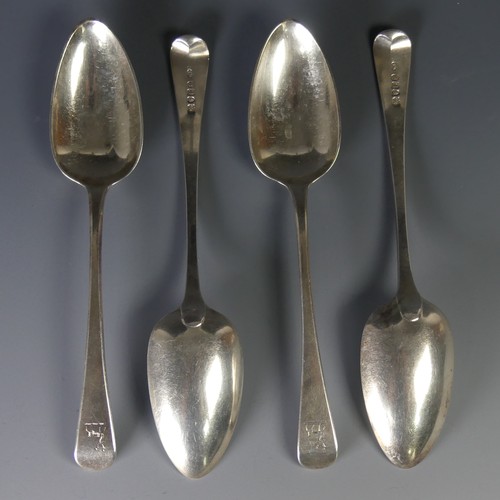 77 - A set of four George III Old English pattern Table Spoons, by William Sumner I, hallmarked London 18... 