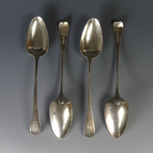 78 - A set of four George III silver Table Spoons, by George Wintle, hallmarked London, 1792, Old English... 