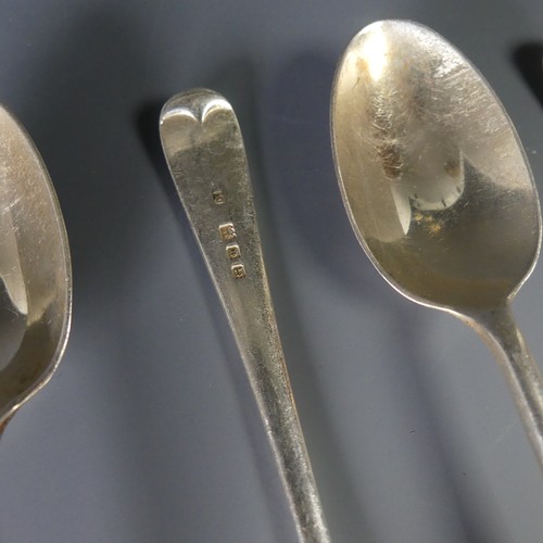 79 - A set of six George V silver Teaspoons, by Josiah Williams & Co., hallmarked London, 1930/2, Old... 