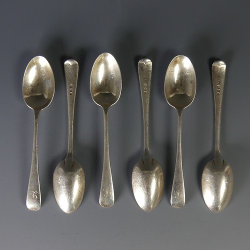 79 - A set of six George V silver Teaspoons, by Josiah Williams & Co., hallmarked London, 1930/2, Old... 