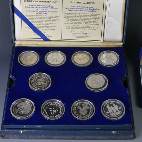 332 - A cased sterling silver 1974 Coinage of Belize eight Coin Set, issued by The franklin Mint, with cer... 