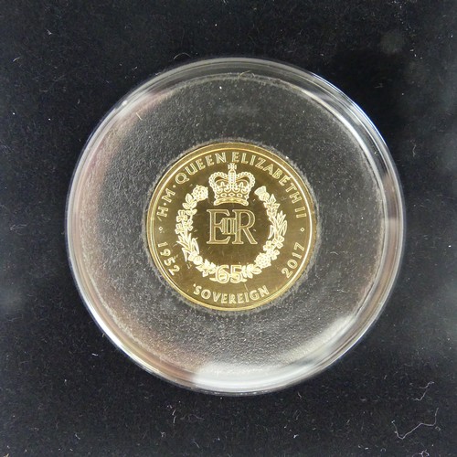 334 - A cased Elizabeth II 'Sapphire Jubilee' gold Proof Sovereign, dated 2017, with certificate.... 