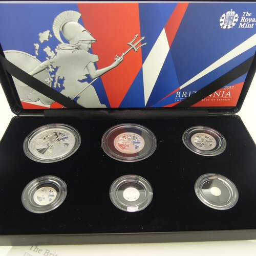 339 - The Royal Mint Britannia 2017 UK Six-Coin silver proof set, with certificate no. 686 of 2500.... 