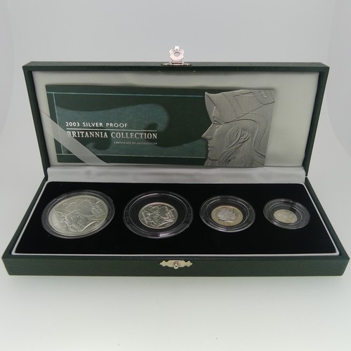 341 - The Royal Mint Silver proof Britannia Collection four Coin Sets, dated 1998, 2007 and 2003 (3)... 