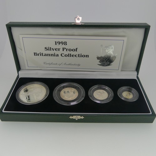 341 - The Royal Mint Silver proof Britannia Collection four Coin Sets, dated 1998, 2007 and 2003 (3)... 