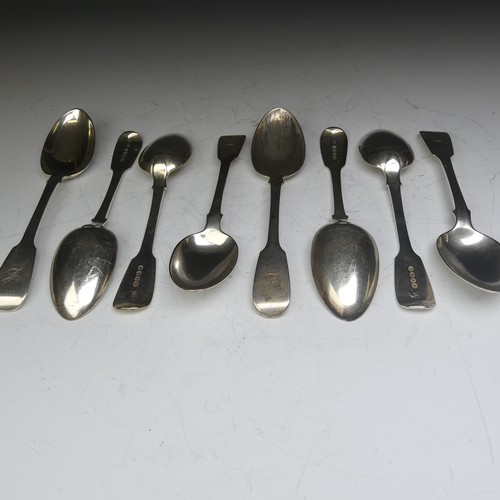 76 - A set of four George IV silver fiddle pattern Teaspoons, by T Cox Savory, hallmarked London, 1828, 1... 