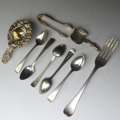 80 - A set of five George III silver Teaspoons, by Thomas Wallis (II) & Jonathan Hayne, hallmarked Lo... 