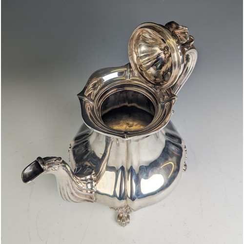 67 - A William IV silver Teapot, by John Watson & Son, hallmarked Sheffield, 1835, of lobed baluster ... 