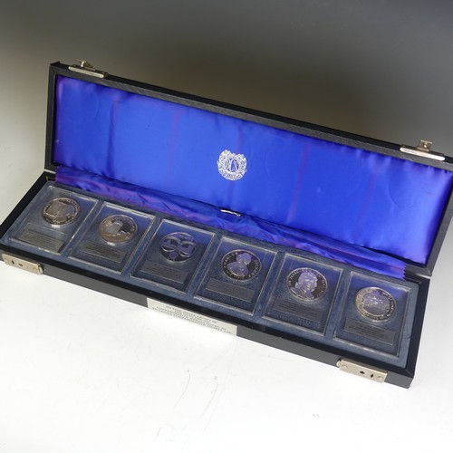 327 - Britannia Commemorative Society'; A cased set of six .999 fine silver Commemorative Medals, no.'s 13... 