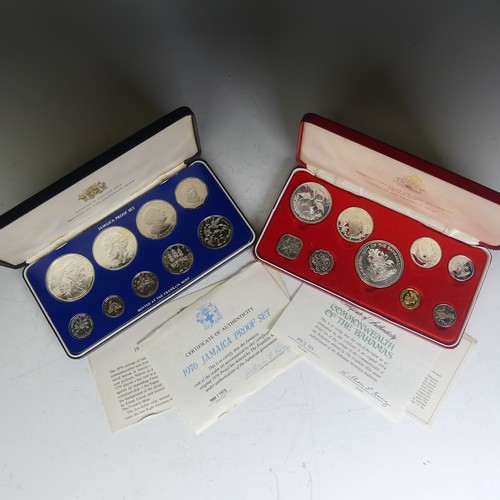 331 - A cased 1976 Jamaica Proof Set, issued by The Franklin Mint, with certificate, together with a cased... 