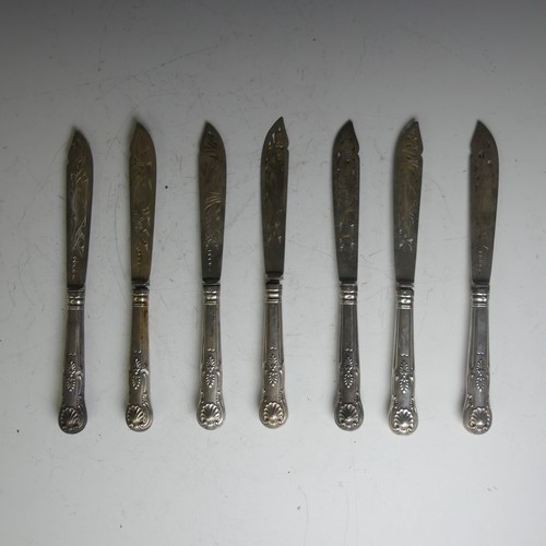 48 - A Victorian silver Albert pattern Butter Knife, by John James Whiting, hallmarked London, 1851, cres... 