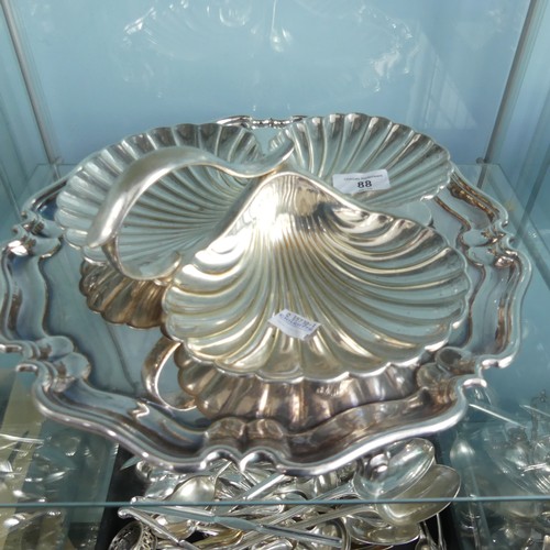 88 - A large quantity of Silver Plate, including three small 19thC salvers, two pairs of bottle coasters,... 