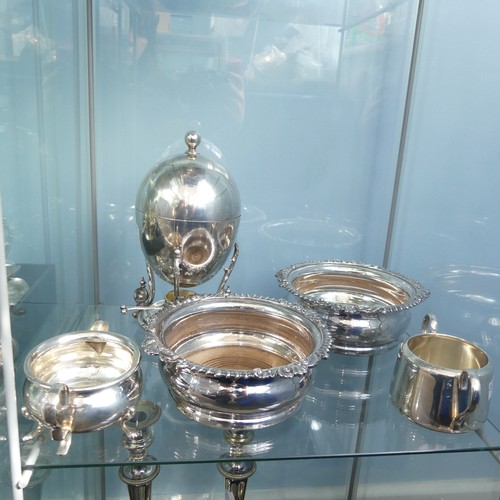 88 - A large quantity of Silver Plate, including three small 19thC salvers, two pairs of bottle coasters,... 