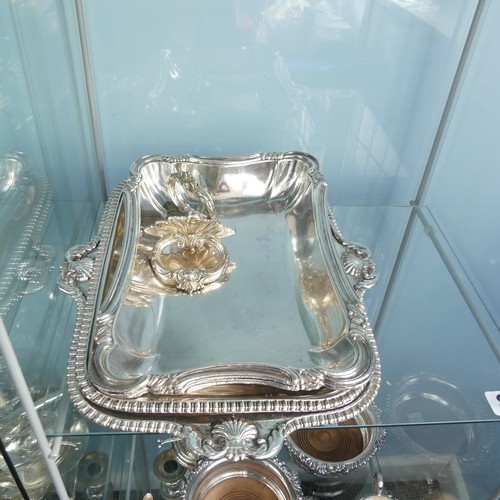 88 - A large quantity of Silver Plate, including three small 19thC salvers, two pairs of bottle coasters,... 