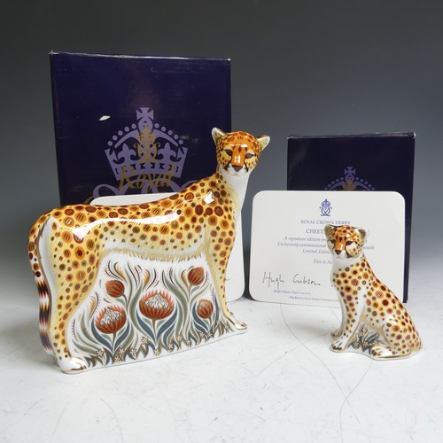 32 - A Royal Crown Derby limited edition 'Cheetah' Paperweight, (7/950) specially designed for Goviers, b... 