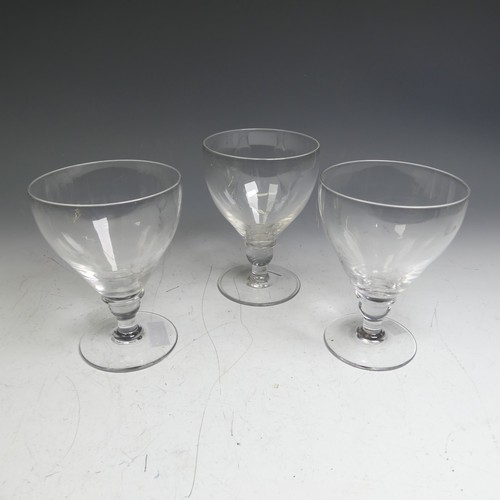 62 - A good quality antique glass Rummer, with ball stem, somewhat rough pontil to base, also with sticke... 