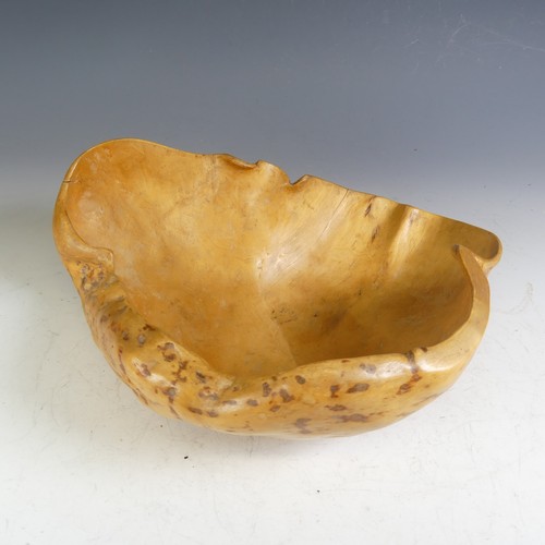 589 - A small Scandinavian root Bowl, dated 1914 and signed, W 32 cm x H 11 cm x D 24 cm.