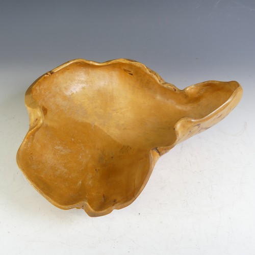 589 - A small Scandinavian root Bowl, dated 1914 and signed, W 32 cm x H 11 cm x D 24 cm.