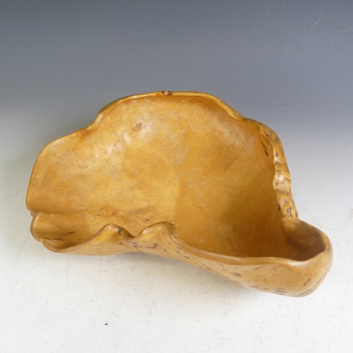 589 - A small Scandinavian root Bowl, dated 1914 and signed, W 32 cm x H 11 cm x D 24 cm.