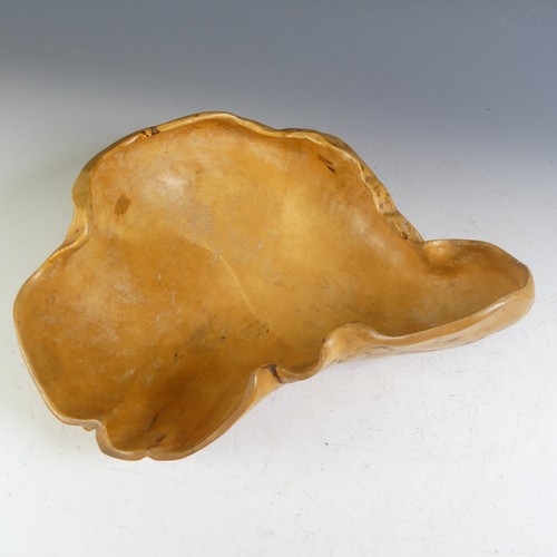 589 - A small Scandinavian root Bowl, dated 1914 and signed, W 32 cm x H 11 cm x D 24 cm.