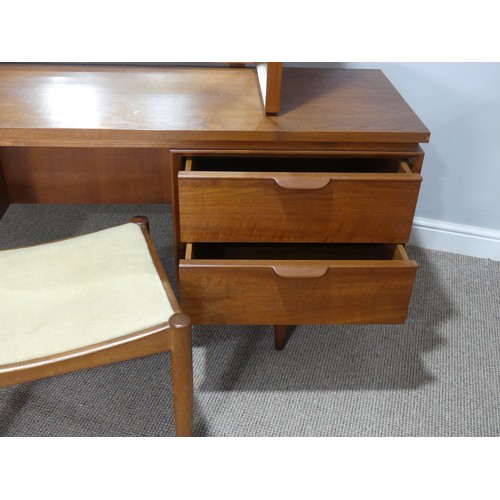 590 - A Retro 1970’s teak Dressing Table, W 152.5 cm x H 67 cm x D 46.5 cm, with a removable large folding... 