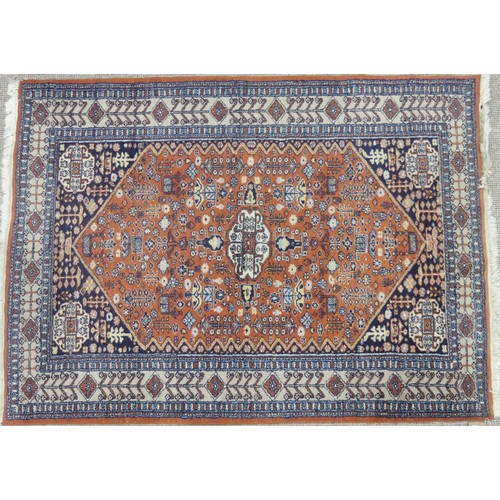 605 - Tribal Rugs; a Persian Qashqai Rug, light brown ground, wool pile on cotton base, 184cm x 130cm.... 