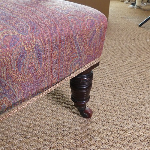 498 - An Edwardian upholstered button-back Club Armchair, W 71 cm x H 85 cm x D 82 cm.